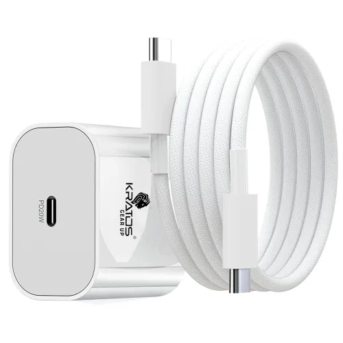 Image of Kratos® 20W Fast Charger Adapter for iPhone 15/16/17 Series Plus,Pro,Pro Max | Adapter Compatible with All iPhones | Typ