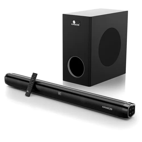 Image of Kratos 240W Soundbar with Wired Subwoofer (2.1 CH, Deep Bass, BT, HDMI) 