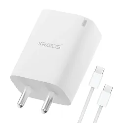 Kratos 25W Fast Charger for iPhone Devices with 1 Meter USB C to Type C Data Cable