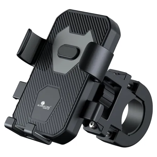 Image of Kratos Mobile Holder for Bike with One-Touch Lock, 360° Rotating Adjustable Phone Mount for Bike Handlebar, Heavy Duty S