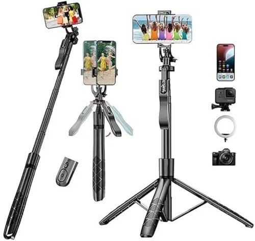 Image of Kratos 5ft Bluetooth Selfie Stick Tripod