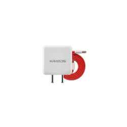 Kratos 65W Fast Charger Adapter & USB-A to Type C Cable Combo,