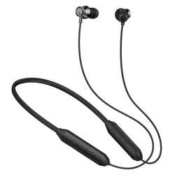 Kratos Black Bluetooth Neckband with 55 Hrs Playtime, Deep Bass, Stereo Sound, HD Calls, Magnetic Earbuds, Voice Assistant, Type-C Charging, Rich Audio, Hollow Switch for Comfort & Style