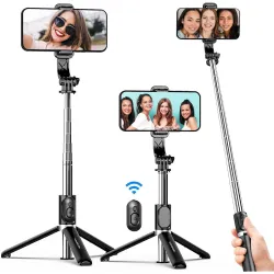 Kratos K1 - V3 Selfie Stick with Tripod Stand,Extendable Selfie Stick for Mobile Phone with Bluetooth Remote