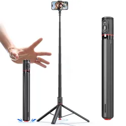 Kratos K15 Auto Open Long Selfie Stick Tripod Stand 69 \/ 177cm, 360° Rotatable, One Piece Design Portable Travel Tripo