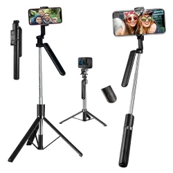 Kratos K18V2 Long Selfie Stick Tripod Stand 67 inch/1.7 M, 360° Rotation Handle for Anti Shake Shooting Tripod, Multifun
