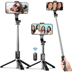 Kratos K1 - V3 Selfie Stick with Tripod Stand,Extendable Selfie Stick for Mobile Phone with Bluetooth Remote,3-in-1 Mult