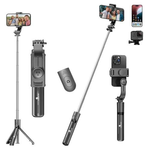 Image of Kratos K24 Selfie Stick Tripod 67 CM 3-in-1 Multifunctional Design with Detachable Wireless Remote