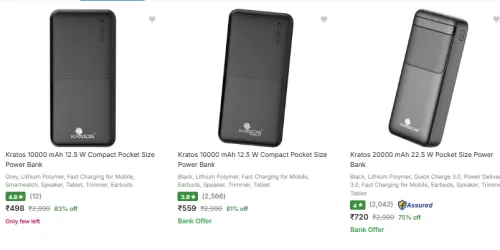 Image of Kratos Power Banks Starting @ ₹498