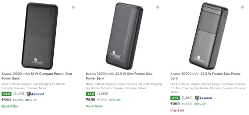 Image of Kratos Power Banks upto 80% Discount