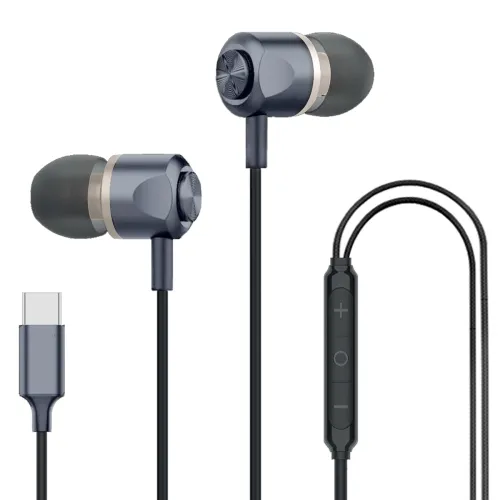 Image of Kratos Tune V7 Type-C Wired Earphones with Mic (Grey)