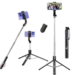 Kratos K51, 67Inch / 170cm Long Selfie Stick Tripod with Wireless Remote, Long Tripod Stand with 360° Rotation, Compatible with Mobile /GoPro for Travel,Compatible with iPhone & All Smartpho...