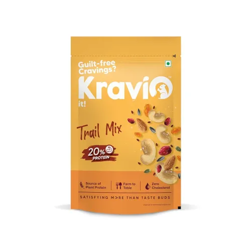 Image of Kravio Premium Trail Mix 200g | Mixed Dry Fruits & Nuts Contains Cashew, Almond, Cranberry, Raisins, Pumpkin, Sunflower 