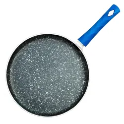 Kreme Aluminium Non-Stick Dosa Tawa | Granite Finish | Gas and Induction Compatible | PFOA Free | High Temperature Resistant Exterior Coating | Sturdy Soft Touch Handle | ISI Certified | 28....