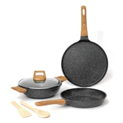 Kreme CeraStone Granite Nonstick Cookware Set (6-Piece)