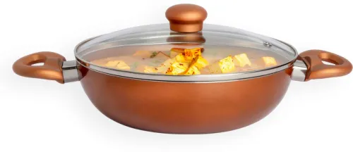 Image of Kreme Sonet Kadhai 2.5 Litre 24 cm diameter with Lid Kadhai 24 cm diameter with Lid 2.5 L capacity (Aluminium, Non-stick