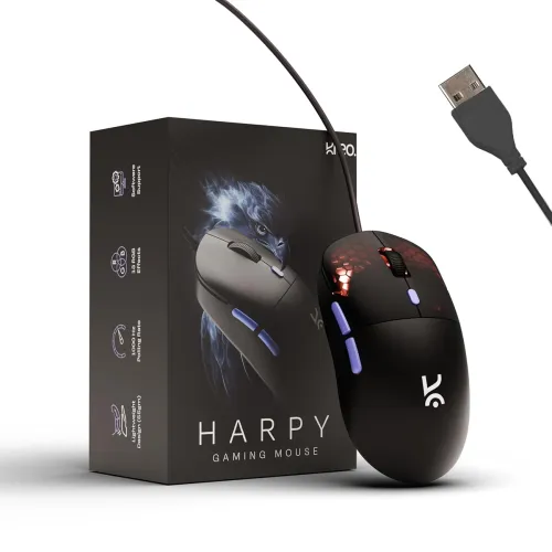 Image of Kreo Harpy Ultra-Lightweight Wired Gaming Mouse – Black