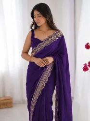 KRIDHRISH CLOTHING Embroidered Bollywood Art Silk Saree (Multicolor)