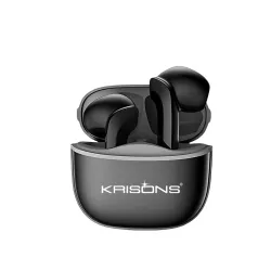 Krisons TWS-001 Wireless Earbuds, Black, Bluetooth 5.2, 10mm Drivers, HiFi Sound Quality, 25H Battery Life, Touch Control, Charging Case (Black)