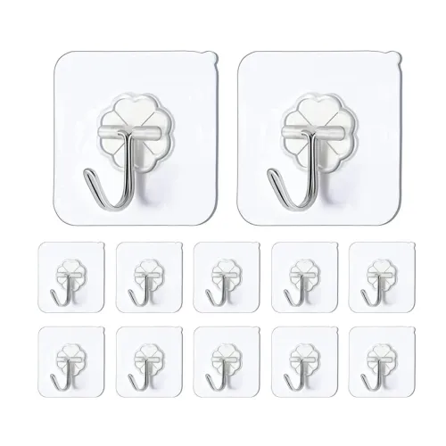 Image of KROYWEN Photo Frame Hooks for Wall Without Drilling, 10 Pack 
