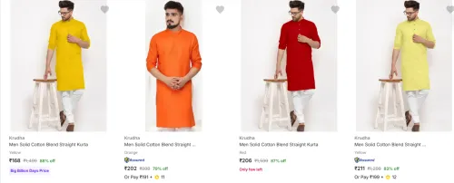 Image of Krudha Men's Kurtas upto 88% Discount