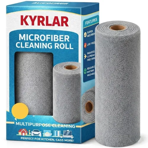 Image of KRYLAR Microfiber Cleaning Cloth 1Roll 20 Sheet Away Reusable, 2000 Times Washable Super Absorbent Kitchen Towels,Hand T
