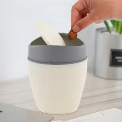 Kuber Industries 1.25 Ltr Plastic Mini Dustbin for Study Table /Bedroom /Bathroom with Swing Lid | Portable Small Dustbi