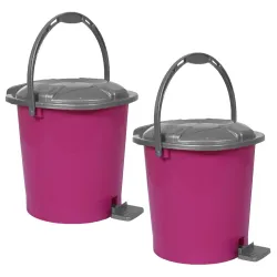 Kuber 10L Pedal Dustbin Pack of 2 Pink