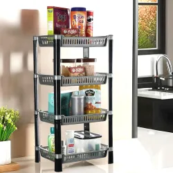 Kuber 4-Layer Kitchen Storage Organizer Rack Silver