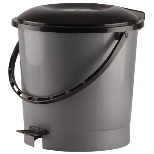 Image of Kuber 7L Grey Plastic Pedal Dustbin