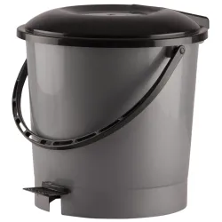 Kuber 7L Grey Plastic Pedal Dustbin