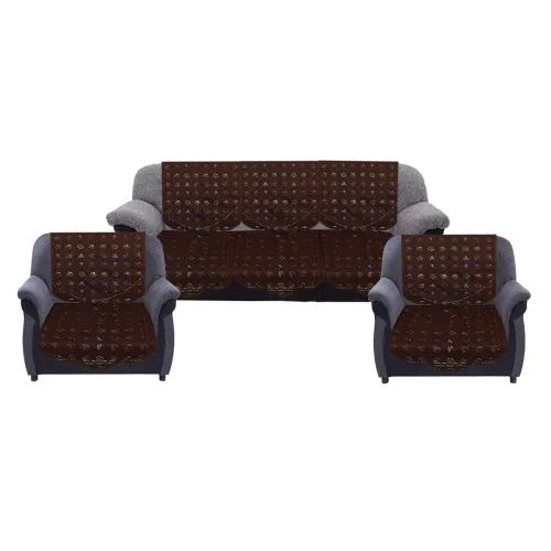 Image of Kuber Industries Floral Sofa Cover 5 Seater| Cotton Sofa Cover 3 Seater and 2 Seater| Full Cover Set for Couch Seat| Pac