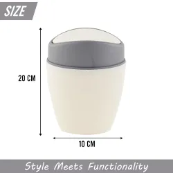 Kuber Industries 1.25 Ltr Plastic Mini Dustbin for Study Table/Bedroom/Bathroom with Swing Lid 