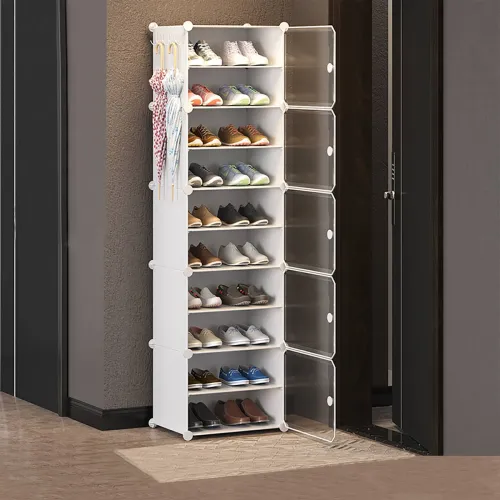 Image of KUBER INDUSTRIES 10-Tier Foldable Shoes Rack