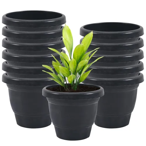 Image of Kuber Industries 12 Pcs Flower Pots for Garden & Planters for Home Decor | 8 Inch Gamla/Gardening Pots for Balcony & Ind