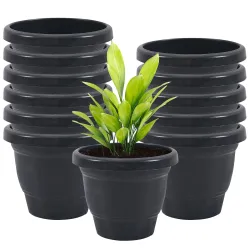 Kuber Industries 12 Pcs Flower Pots for Garden & Planters for Home Decor | 8 Inch Gamla/Gardening Pots for Balcony & Ind