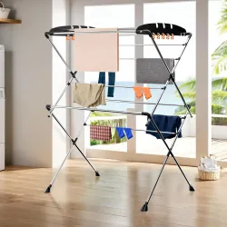 Kuber Industries 2-Layer Cloth Drying Stand