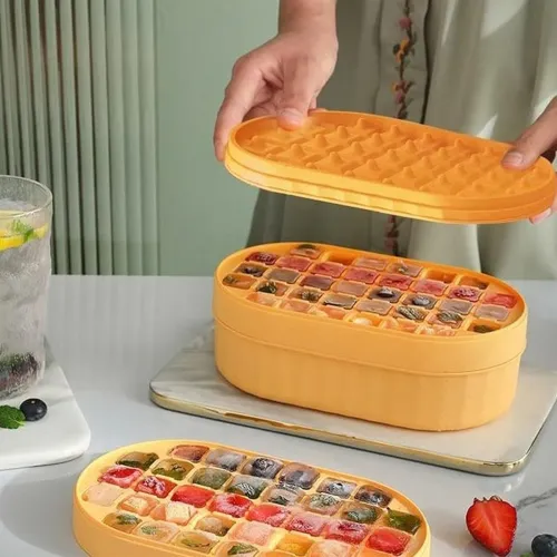 Image of Kuber Industries 2 Layer Ice Cube Tray with Lid