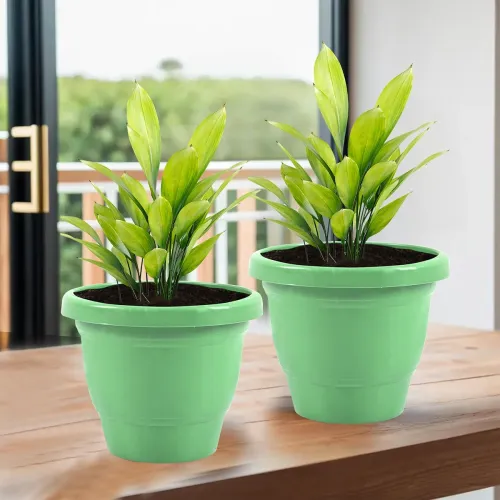 Image of Kuber Industries 2 Pcs Flower Pots for Garden & Planters for Home Decor | 8 Inch Gamla/Gardening Pots for Balcony & Indo