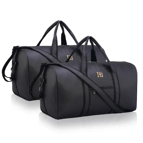 Image of Kuber Industries 2 Pcs Premium Leather Duffle Bags