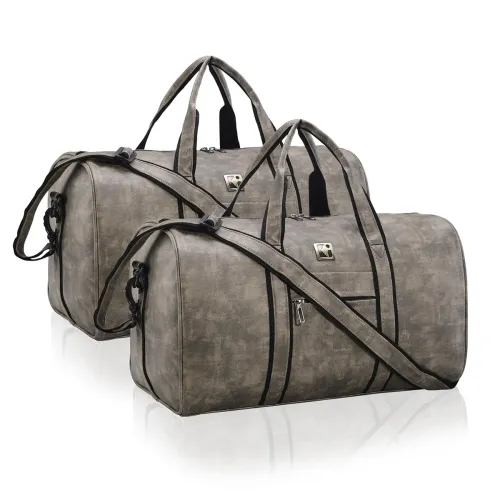 Image of Kuber Industries 2 Pcs Premium Leather Duffle Bags 