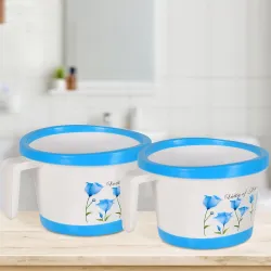 Kuber Industries 2Pieces Floral Bath Mug