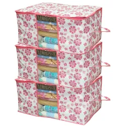 Kuber Industries 3 Piece Storage Organiser, Pink