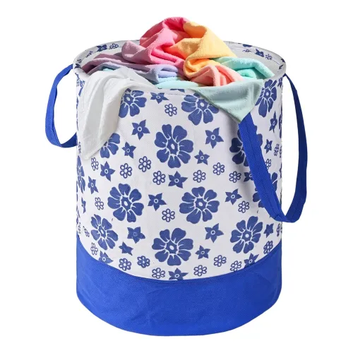 Image of Kuber Industries 45L Foldable Dirty Clothes Laundry Basket With Handles