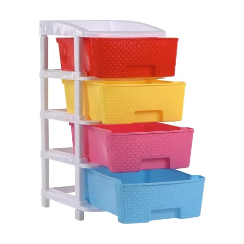 Image of Kuber Industries 4-Layer Plastic Drawer Storage Organiser