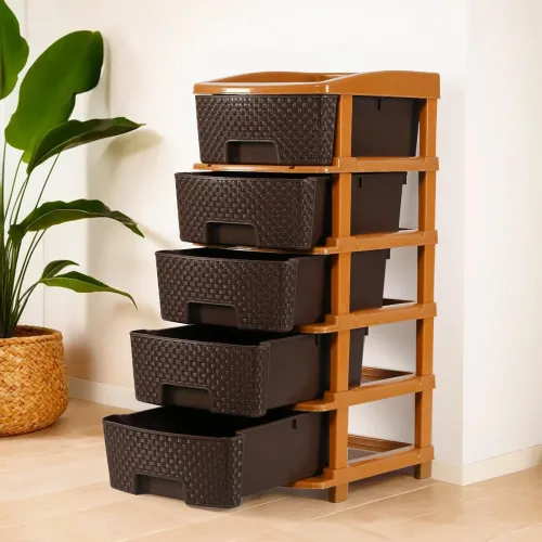Image of Kuber Industries 5-Layer 48 Ltr Plastic Drawer Storage Organiser