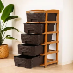 Kuber Industries 5-Layer 48 Ltr Plastic Drawer Storage Organiser
