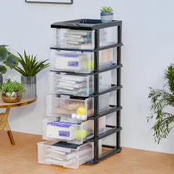 Kuber Industries 6-Layer Collapsible Multipurpose Plastic Drawers Storage Organizer