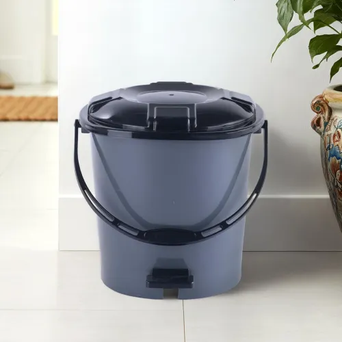 Image of Kuber Industries 7 Ltr Plastic Dustbin for Home with Pedal Lid & Handle 