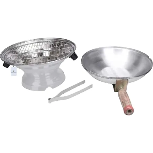 Image of Kuber Industries Aluminium Multi Purpose Oven, Gas Tandoor, Barbeque Griller/Bati/Pizza Maker (Silver, KUBMART2154)